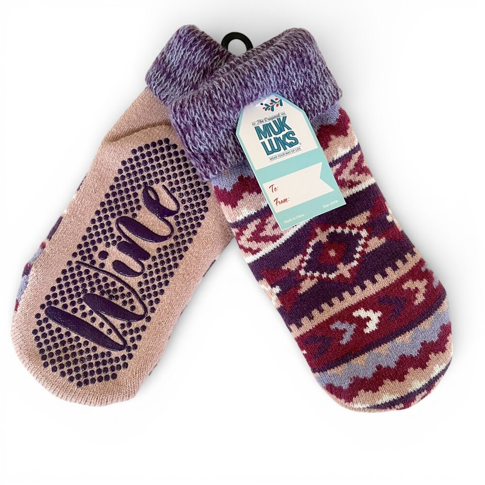 Muk Luks Wine Please Slipper Socks NEW